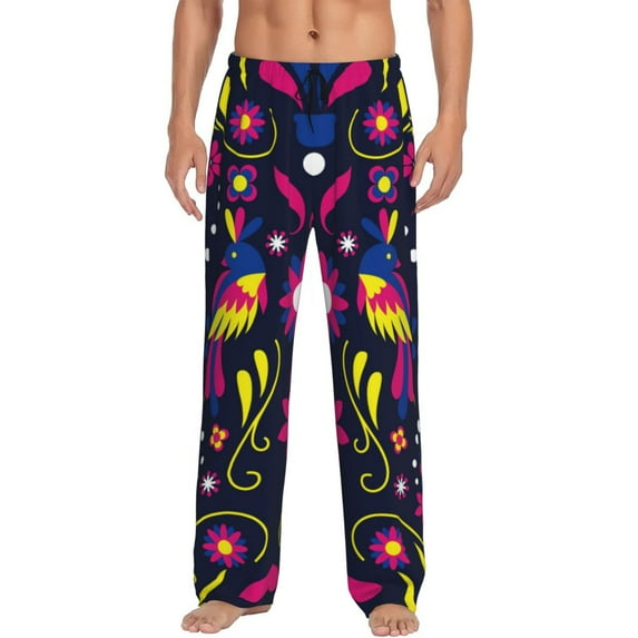 Balery Colorful Mexican print Men's Pajama Pants,Ultra Lightweight Pjs,Lounge Pant-Medium