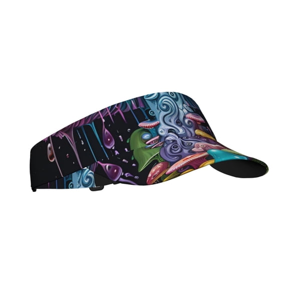 Balery Colorful Mushroom Sport Wear Athletic Visor Sun Sports Visor Hat Visor Adjustable Cap for Women and Men (One Size)