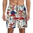 thumbnail image 1 of Balery Colorful Mushrooms (2) Mens Swim Trunks Swim Shorts for Men Quick Dry Inseam Beach Shorts with Compression Liner Pocket-Small, 1 of 9