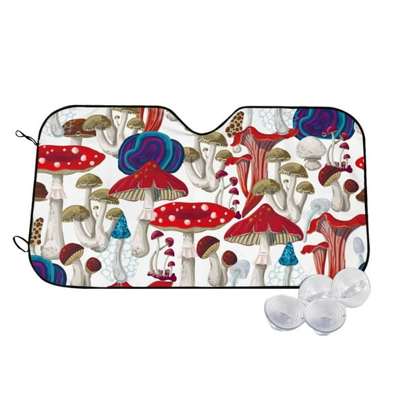 Balery Colorful Mushrooms (2) Print Car Windshield Sun Shade,Windshield Sunshade for Car Pickup Truck SUV Accessories-Medium