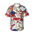 thumbnail image 1 of Balery Colorful Mushrooms (2) Print Men's Hawaiian Shirts Short Sleeve Beach Shirt Relaxed Fit Vacation Button Down Shirts-XX-Large, 1 of 9