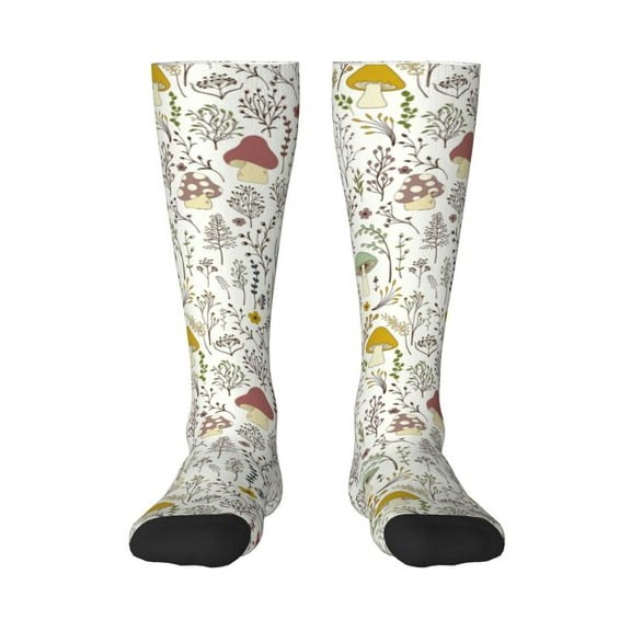 Balery Colorful Mushrooms And Plants Fun Novelty Socks Men'S Women'S Crew Socks Funny Crazy Novelty Socks Quirky And Cool Socks