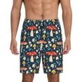 thumbnail image 1 of Balery Colorful Mushrooms Men's Cotton Knit Pajama Shorts Waistband & Pockets,Short Pajama Pants-X-Large, 1 of 8