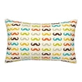thumbnail image 1 of Balery Colorful Mustache Bedding Queen Pillow Cases - Envelope Closure - Soft Brushed Microfiber Fabric - Shrinkage and Fade Resistant Pillow Cases-14"x20", 1 of 9