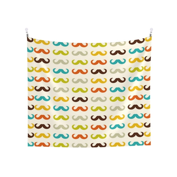 Balery Colorful Mustache Pattern Tapestry 60x51 Inches - Large Wall Hanging Tapestry for Bedroom, Living Room, Dorm Decor - Artistic and Aesthetic Room Decor