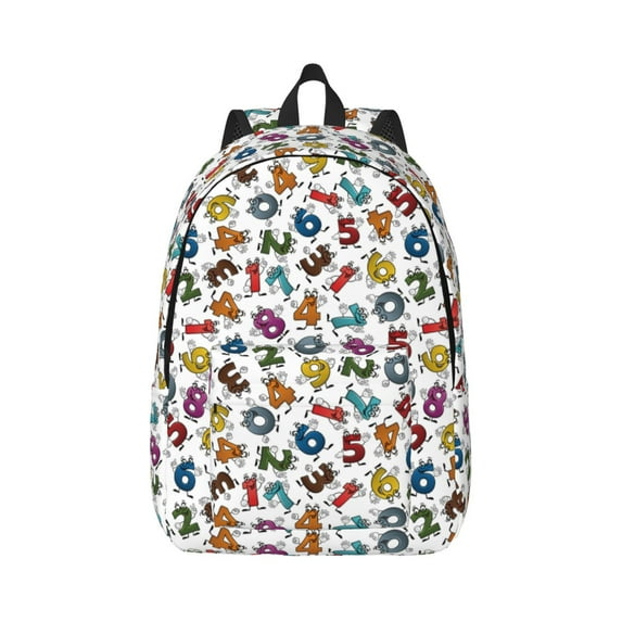 Balery Colorful Numbers Vintage Canvas Backpack for Men and Women - Large Capacity, Durable Travel Laptop Bag for School, Work, Hiking, and Outdoor Activities