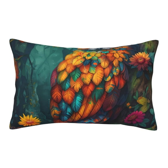 Balery Colorful Owl Forest Bedding Queen Pillow Cases - Envelope Closure - Soft Brushed Microfiber Fabric - Shrinkage and Fade Resistant Pillow Cases-14"x20"