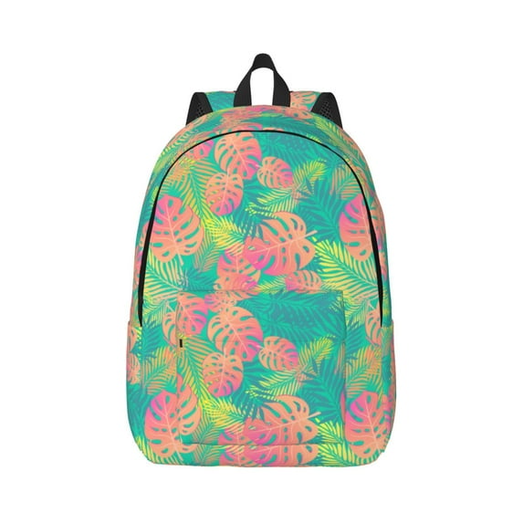 Balery Colorful Palm Leaves Vintage Canvas Backpack for Men and Women - Large Capacity, Durable Travel Laptop Bag for School, Work, Hiking, and Outdoor Activities