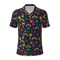 thumbnail image 1 of Balery Colorful Palms Printed Men’s Short Sleeve Polo Shirt, Midweight Men's Shirt,Golf Polo shirts -Large, 1 of 8
