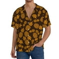 thumbnail image 1 of Balery Colorful Pineapple Men's Casual Button Down Shirt Short Sleeve Textured Summer Cuban Beach Shirts-XX-Large, 1 of 7