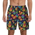 thumbnail image 1 of Balery Colorful Pineapples1 Mens Swim Trunks Swim Shorts for Men Quick Dry Inseam Beach Shorts with Compression Liner Pocket-XX-Large, 1 of 9