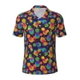 thumbnail image 1 of Balery Colorful Pineapples1 Printed Men’s Short Sleeve Polo Shirt, Midweight Men's Shirt,Golf Polo shirts -XX-Large, 1 of 9