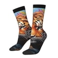 thumbnail image 1 of Balery Colorful Plant Tiger Pattern Crew Socks Unisex– Soft & Breathable Socks for Men & Women, One-Size Fits Most (US 5-11), Comfortable & Durable for Daily Wear, 1 of 6