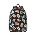 thumbnail image 1 of Balery Colorful Retro Tape Vintage Canvas Backpack for Men and Women - Large Capacity, Durable Travel Laptop Bag for School, Work, Hiking, and Outdoor Activities, 1 of 7