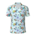 thumbnail image 1 of Balery Colorful Sea Turtle Printed Men’s Short Sleeve Polo Shirt, Midweight Men's Shirt,Golf Polo shirts -Medium, 1 of 8