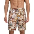 thumbnail image 1 of Balery Colorful Seashells Men's Cotton Knit Pajama Shorts Waistband & Pockets,Short Pajama Pants-Medium, 1 of 8