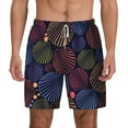 thumbnail image 1 of Balery Colorful Shells Mens Swim Trunks Swim Shorts for Men Quick Dry Inseam Beach Shorts with Compression Liner Pocket-Medium, 1 of 9