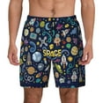 thumbnail image 1 of Balery Colorful Space Mens Swim Trunks Swim Shorts for Men Quick Dry Inseam Beach Shorts with Compression Liner Pocket-3X-Large, 1 of 9