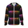 thumbnail image 1 of Balery Colorful Sparkling Men's Women's UPF 50+ Sun Protection Lightweight Hoodie Performance Long Sleeve Shirt for Fishing Running-Small, 1 of 9