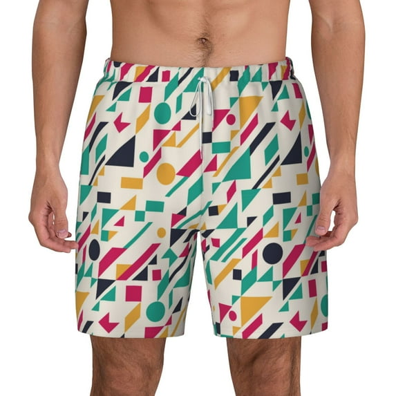 Balery Colorful Spots Mens Swim Trunks Swim Shorts for Men Quick Dry Inseam Beach Shorts with Compression Liner Pocket-Small