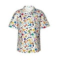 thumbnail image 1 of Balery Colorful Spots Print Men's Hawaiian Shirts Short Sleeve Beach Shirt Relaxed Fit Vacation Button Down Shirts-Medium, 1 of 9