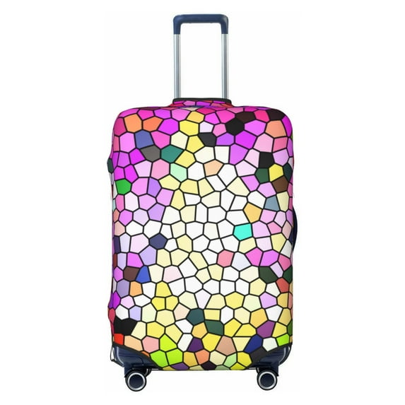 Balery Colorful Tie Dye Stained Glass 3 Luggage Cover Protector, Scratch And Dirt Resistant, Fits 18-32 Inch Luggage - X-Large