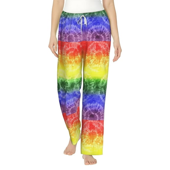 Balery Colorful Tie Dye print Women's Pajama Pants,Ultra Lightweight Pjs,Lounge Pant-Medium