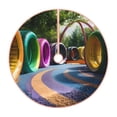 thumbnail image 1 of Balery Colorful Tire Tunnel Park Printed Christmas Tree Skirt , Merry Christmas Party Christmas Tree Decoration,Adjustable Tree Skirt-36", 1 of 6