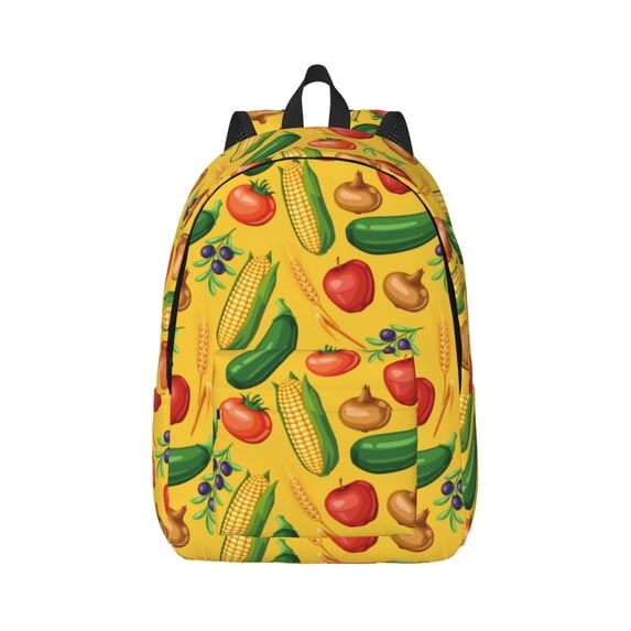 Balery Colorful Vegetables Vintage Canvas Backpack for Men and Women - Large Capacity, Durable Travel Laptop Bag for School, Work, Hiking, and Outdoor Activities