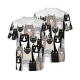 thumbnail image 1 of Balery Colors Cats Baseball Jersey for Men Casual Button Down Shirts Short Sleeve Active Team Sports Uniform-Small, 1 of 9
