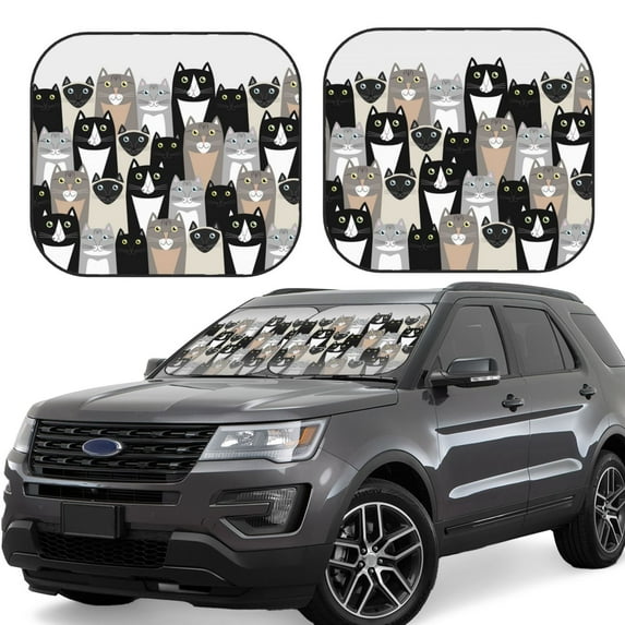 Balery Colors Cats Sun Shield 2 Pack For Car Front Windows Foldable Sun Visor Protector Blocks Max Uv Rays And Keeps Your Vehicle Cool For Most Sedans Suv Truck