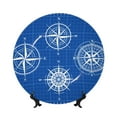 thumbnail image 1 of Balery Compass Print Bone China Decorative Plate Ceramic Dinner Plates Art Crafts with Display Stand-10in, 1 of 6
