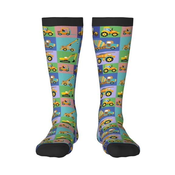 Balery Construction Machinery Fun Novelty Socks Men'S Women'S Crew Socks Funny Crazy Novelty Socks Quirky And Cool Socks