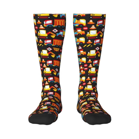 Balery Construction Truck Fun Novelty Socks Men'S Women'S Crew Socks Funny Crazy Novelty Socks Quirky And Cool Socks