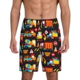 thumbnail image 1 of Balery Construction Truck Men's Cotton Knit Pajama Shorts Waistband & Pockets,Short Pajama Pants-Small, 1 of 8