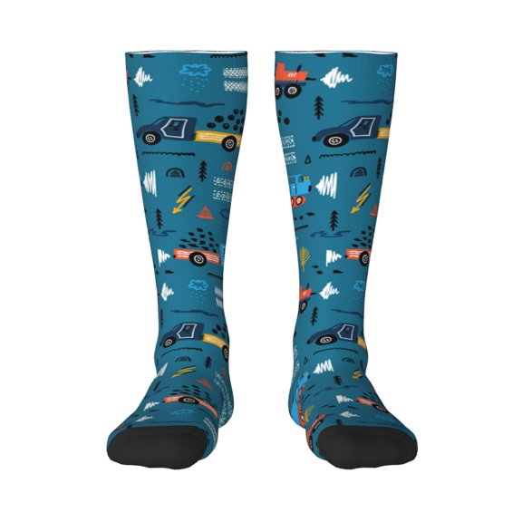 Balery Construction Trucks Fun Novelty Socks Men'S Women'S Crew Socks Funny Crazy Novelty Socks Quirky And Cool Socks