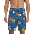 thumbnail image 1 of Balery Construction Vehicles Men's Cotton Knit Pajama Shorts Waistband & Pockets,Short Pajama Pants-Small, 1 of 8