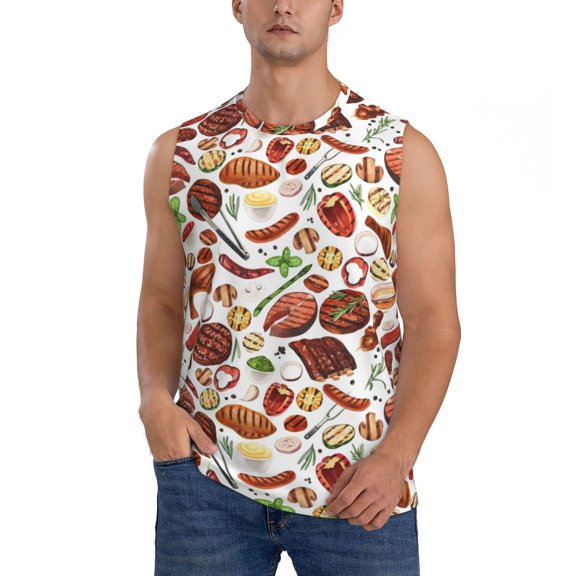 Balery Cooking Bbq Men's Sleeveless Muscle Shirts Workout Tank Top, Moisture Wicking, Odor Protection-Medium