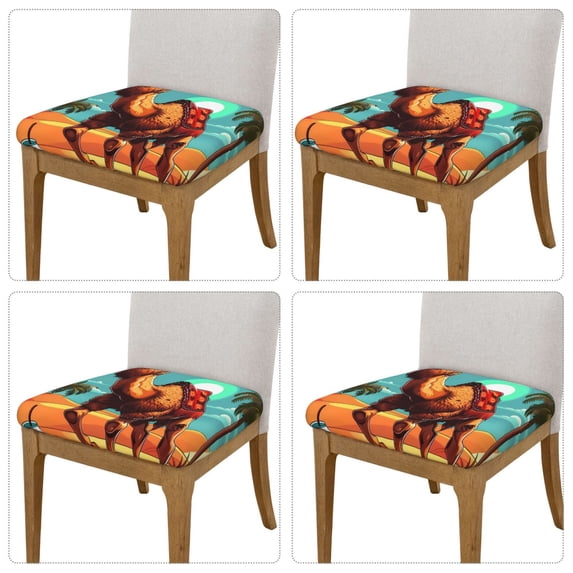 Balery Cool Camel Oasis Vibes Stretch Couch Cushion Covers, Individual Sofa Cushion Covers, Soft Chair Sofa Seat Cushion Slipcover with Elastic Bottom Milk Silk-16.9in
