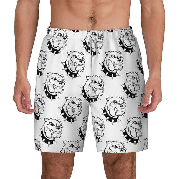 Balery Cool Dog Mens Swim Trunks Swim Shorts for Men Quick Dry Inseam Beach Shorts with Compression Liner Pocket-Medium