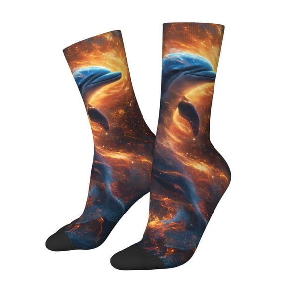 Balery Cool Dolphin Pattern Crew Socks Unisex– Soft & Breathable Socks for Men & Women, One-Size Fits Most (US 5-11), Comfortable & Durable for Daily Wear