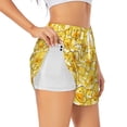 thumbnail image 1 of Balery Cool Duck With Yellow Strip Pattern Women's Running Shorts with Liner 2 Pockets Elastic Workout Athletic Gym Yoga Shorts-Small, 1 of 7
