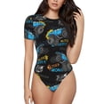 thumbnail image 1 of Balery Cool Off-Road Vehicle Women's Short Sleevee Crew Neck Bodysuit Tops Short Sleeve Tops Basic-X-Large, 1 of 9