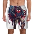 thumbnail image 1 of Balery Cool Patriotic Buffalo Cowboy Mens Swim Trunks Swim Shorts for Men Quick Dry Inseam Beach Shorts with Compression Liner Pocket-3X-Large, 1 of 9