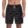 thumbnail image 1 of Balery Cool Skull Love Mens Swim Trunks Swim Shorts for Men Quick Dry Inseam Beach Shorts with Compression Liner Pocket-Small, 1 of 9
