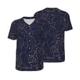 thumbnail image 1 of Balery Copper-Gold Gloss Outline Navy Dark Blue Baseball Jersey for Men Casual Button Down Shirts Short Sleeve Active Team Sports Uniform-X-Large, 1 of 9