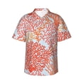 thumbnail image 1 of Balery Corals Print Men's Hawaiian Shirts Short Sleeve Beach Shirt Relaxed Fit Vacation Button Down Shirts-3X-Large, 1 of 9
