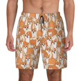 thumbnail image 1 of Balery Corgi Animal Mens Swim Trunks Swim Shorts for Men Quick Dry Inseam Beach Shorts with Compression Liner Pocket-Small, 1 of 9