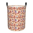 thumbnail image 1 of Balery Corgi Head with Floal Round Laundry Basket with Handles Waterproof Freestanding Laundry Hamper for Clothes Toys in the Dorm and Family-Medium, 1 of 8