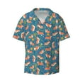 thumbnail image 1 of Balery Corgi with Flowers Men's Casual Button Down Shirt Short Sleeve Textured Summer Cuban Beach Shirts-Medium, 1 of 7